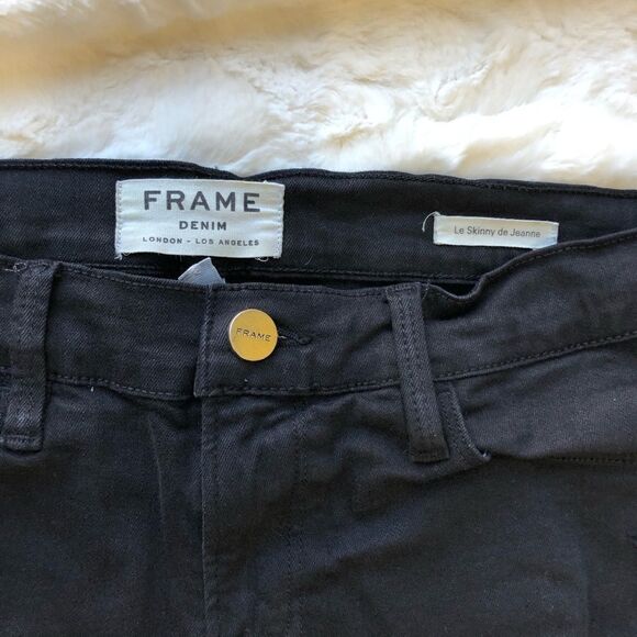 Frame De Jeanne Black Distressed Skinny Jeans - Women’s 28 - Picture 8 of 9